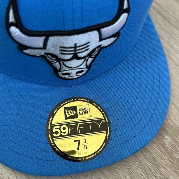 Sky Blue Chicago Bulls Gray Bottom 6X Champions Side Patch New Era 59Fifty Fitt - Picture 7 of 10